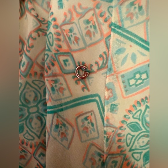 Guess summer sundress drape light green spaghetti strap XS Bohemian - Picture 3 of 7